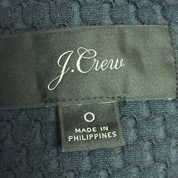 J.Crew Portfolio Blue Textured Long Sleeve Snap Button Blazer Coat Jacket Size 0 - Picture 4 of 5